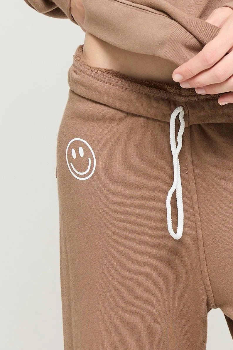 ATF - Mocha Happy Go Lucky Rollover Sweats - Kalifornia Jean Bar