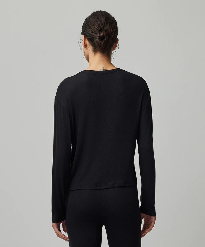 ATM - Jay Rib Long Sleeve Black Tee - Kalifornia Jean Bar