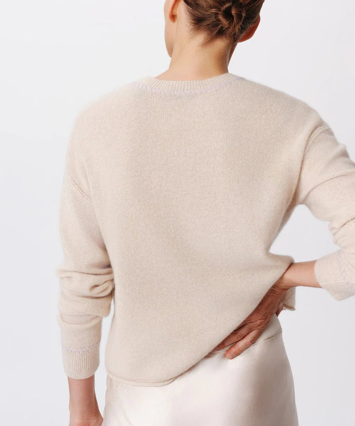 ATM - Soft Oatmeal Cashmere Pullover Longsleeve - Kalifornia Jean Bar