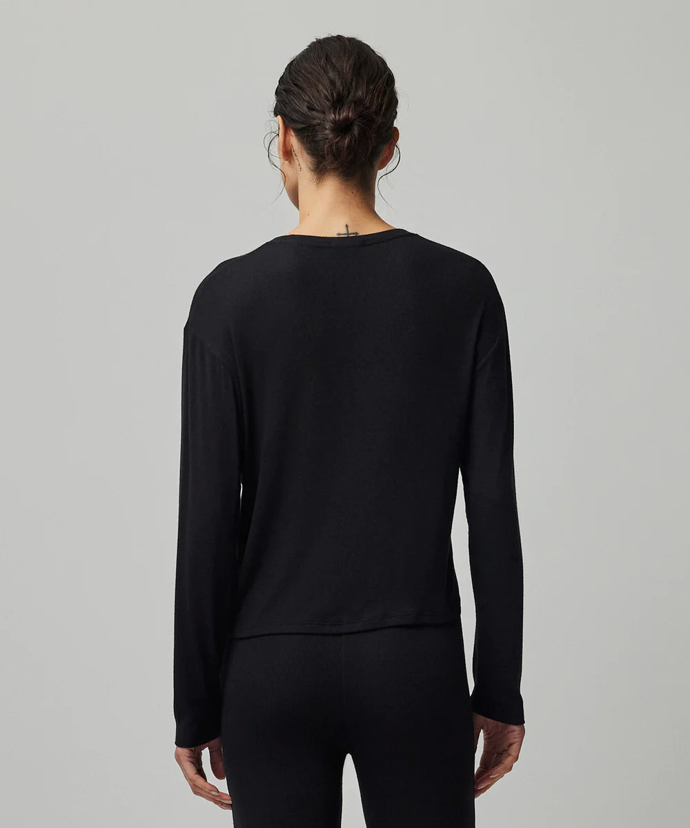 ATM - Jay Rib Long Sleeve Black Tee