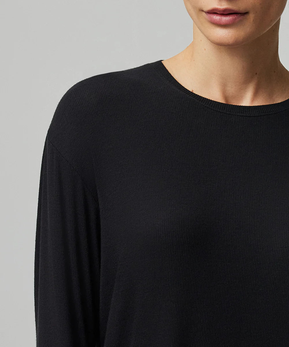 ATM - Jay Rib Long Sleeve Black Tee