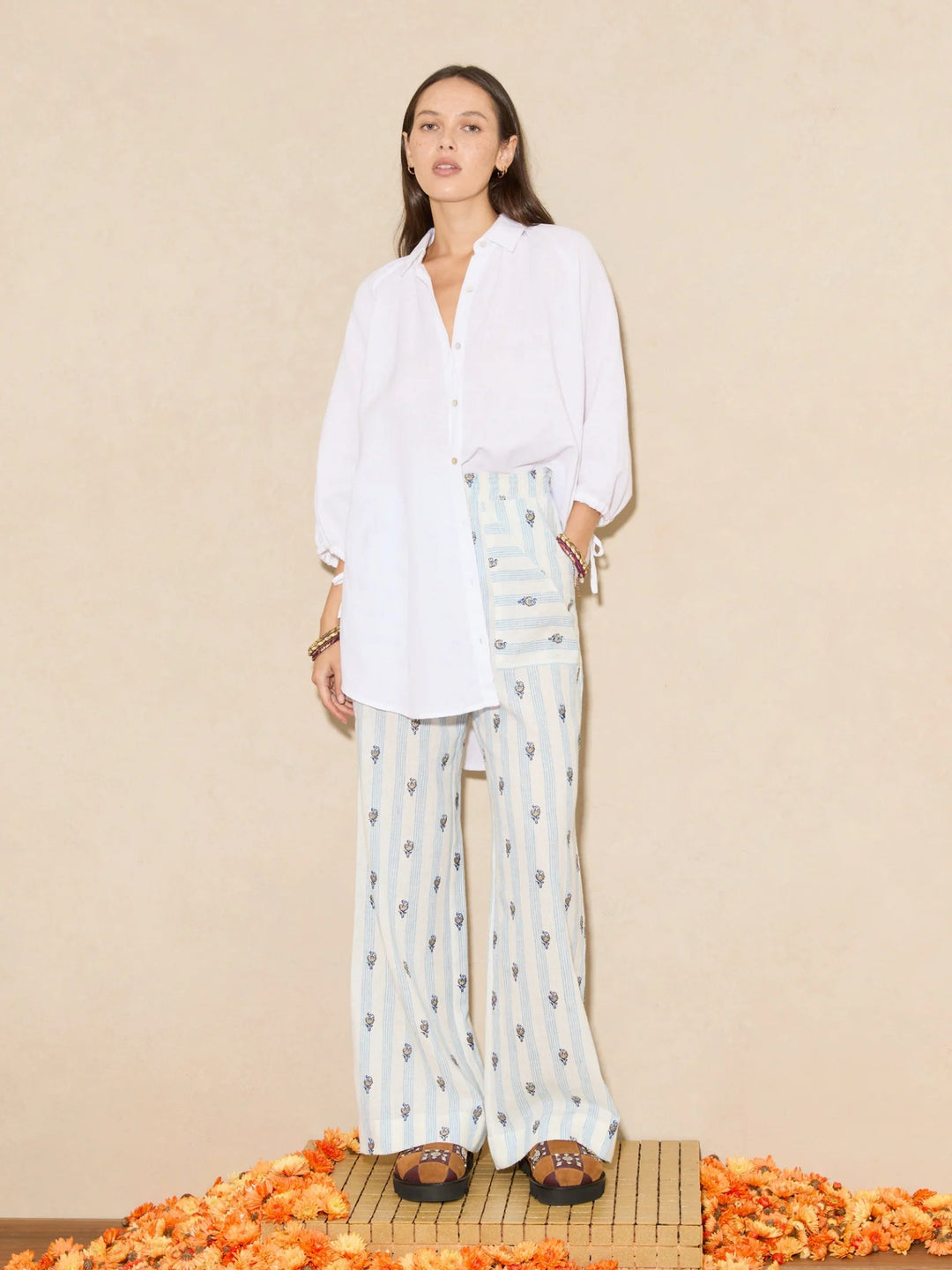 Boteh - La Ponche Shirt in White - Kalifornia Jean Bar