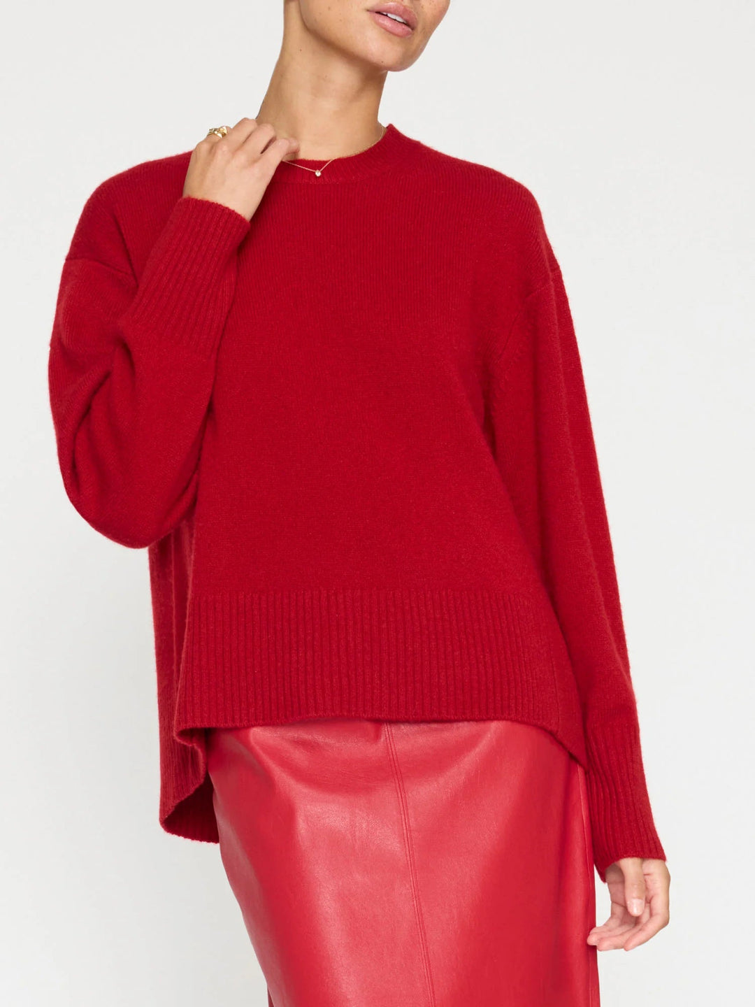 Brochu Walker - Crimson Onda Crewneck Sweater - Kalifornia Jean Bar Brochu Walker - Crimson Onda Crewneck Sweater Women's Sweater