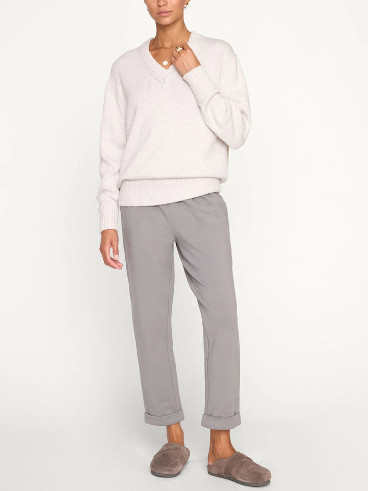 Brochu Walker - Emery Knit Vee Sweater in Dove Grey - Kalifornia Jean Bar