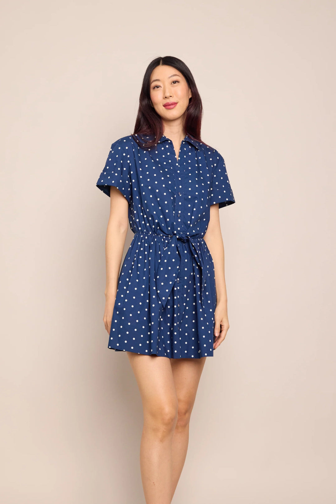 Cara Cara - Asbury Mini Dress Navy Dots - Kalifornia Jean Bar