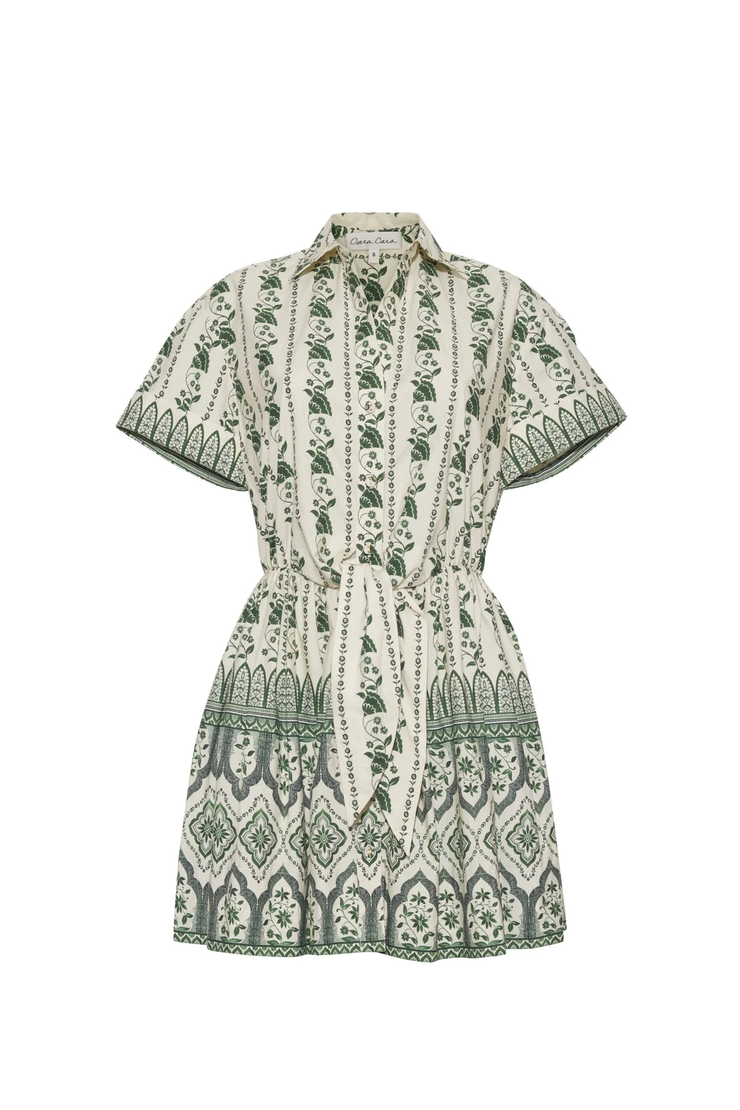 Cara Cara - Asbury Mini Dress Vining Flora Green - Kalifornia Jean Bar