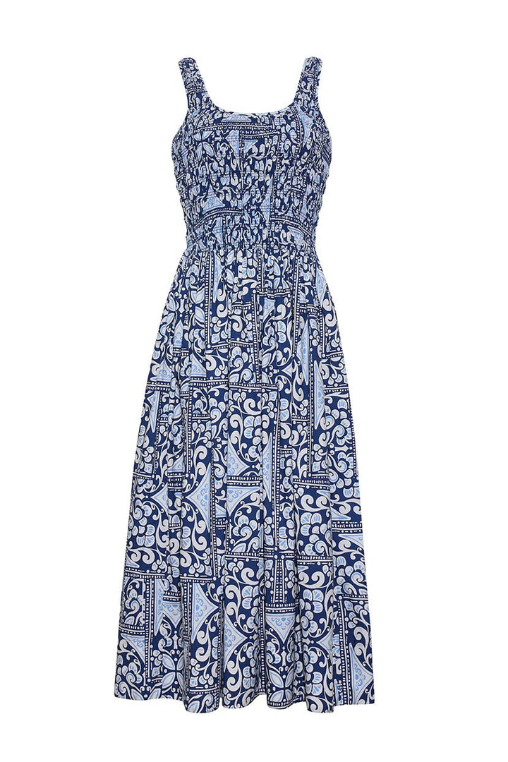 Cara Cara - Bergamo Dress Hart Tile Navy - Kalifornia Jean Bar