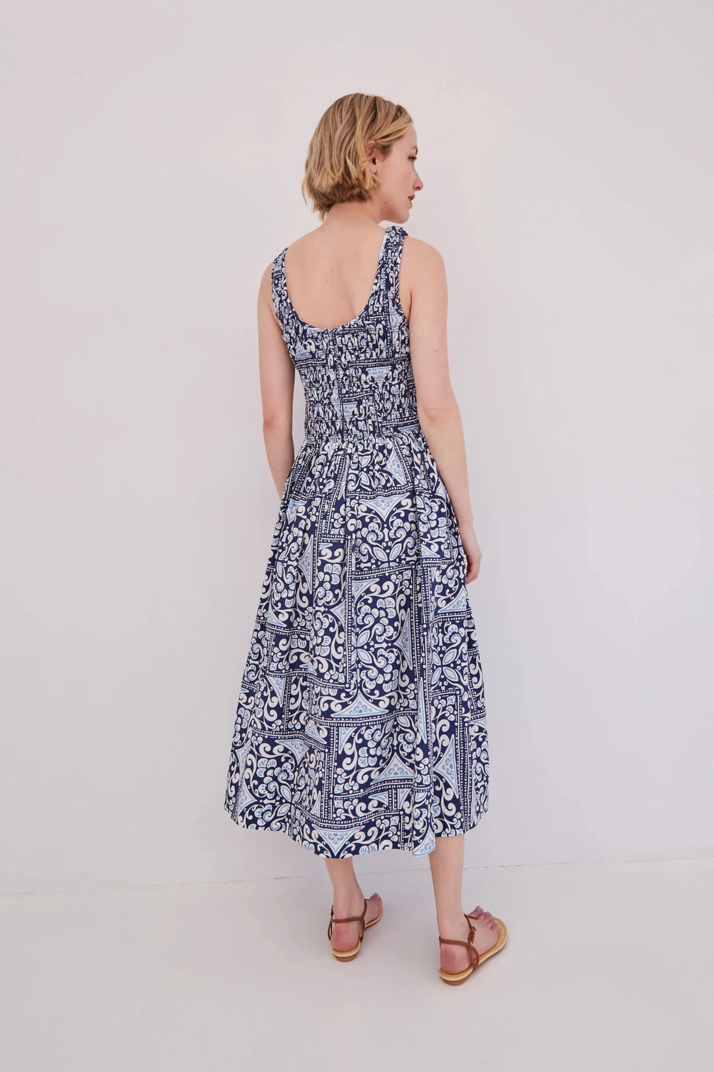 Cara Cara - Bergamo Dress Hart Tile Navy - Kalifornia Jean Bar