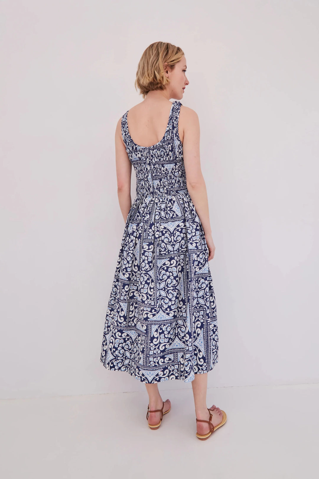 Cara Cara - Bergamo Dress Hart Tile Navy - Kalifornia Jean Bar