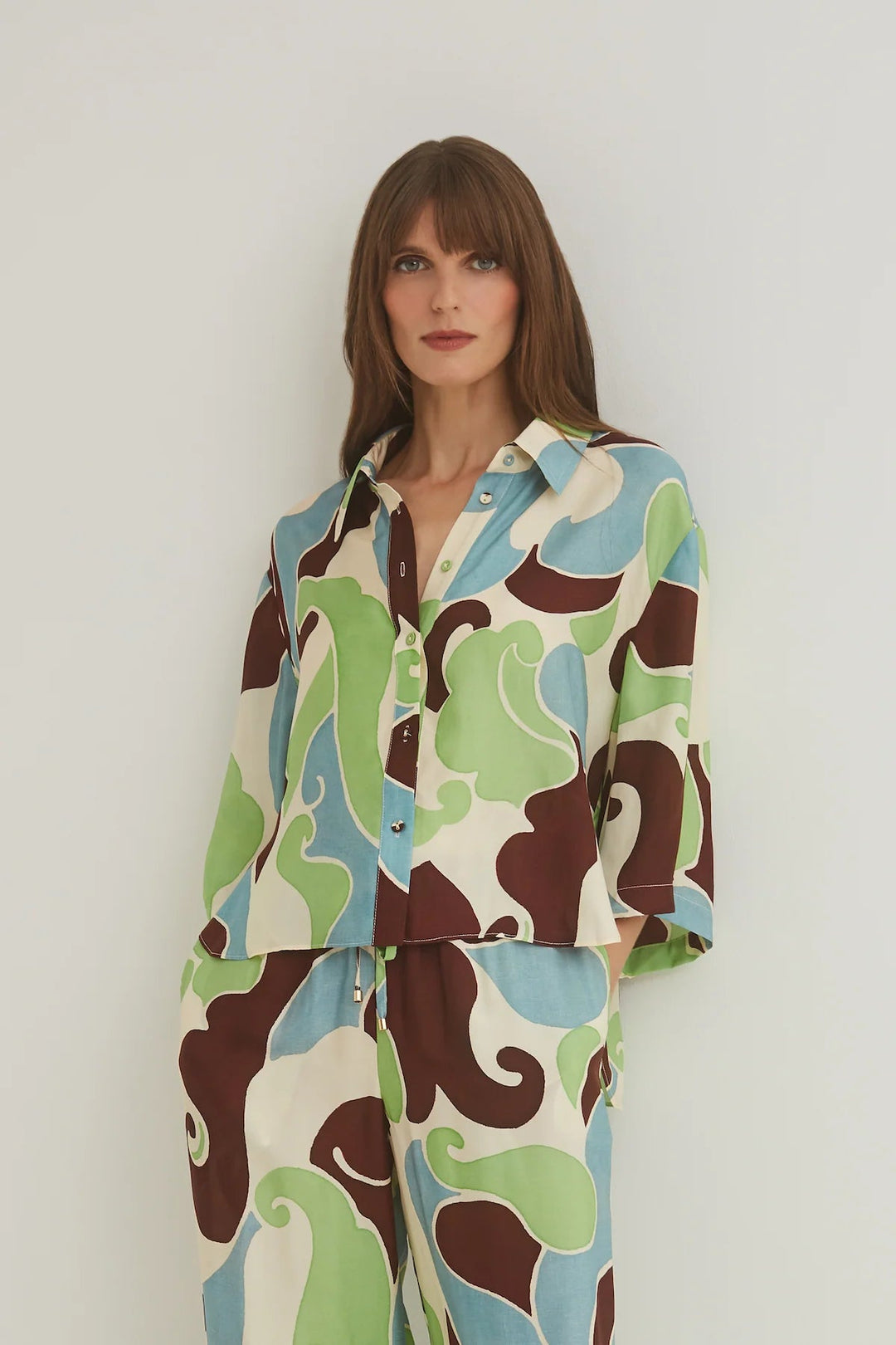 Cara Cara - Calvia Shirt Petal Wave Mint - Kalifornia Jean Bar