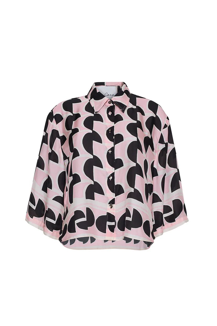 Cara Cara - Calvia Slk Camp Top Forma Geo Blush - Kalifornia Jean Bar
