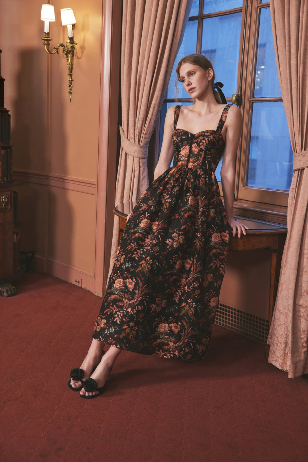 Cara Cara - Pindell Black Phoebe Midi Dress - Kalifornia Jean Bar