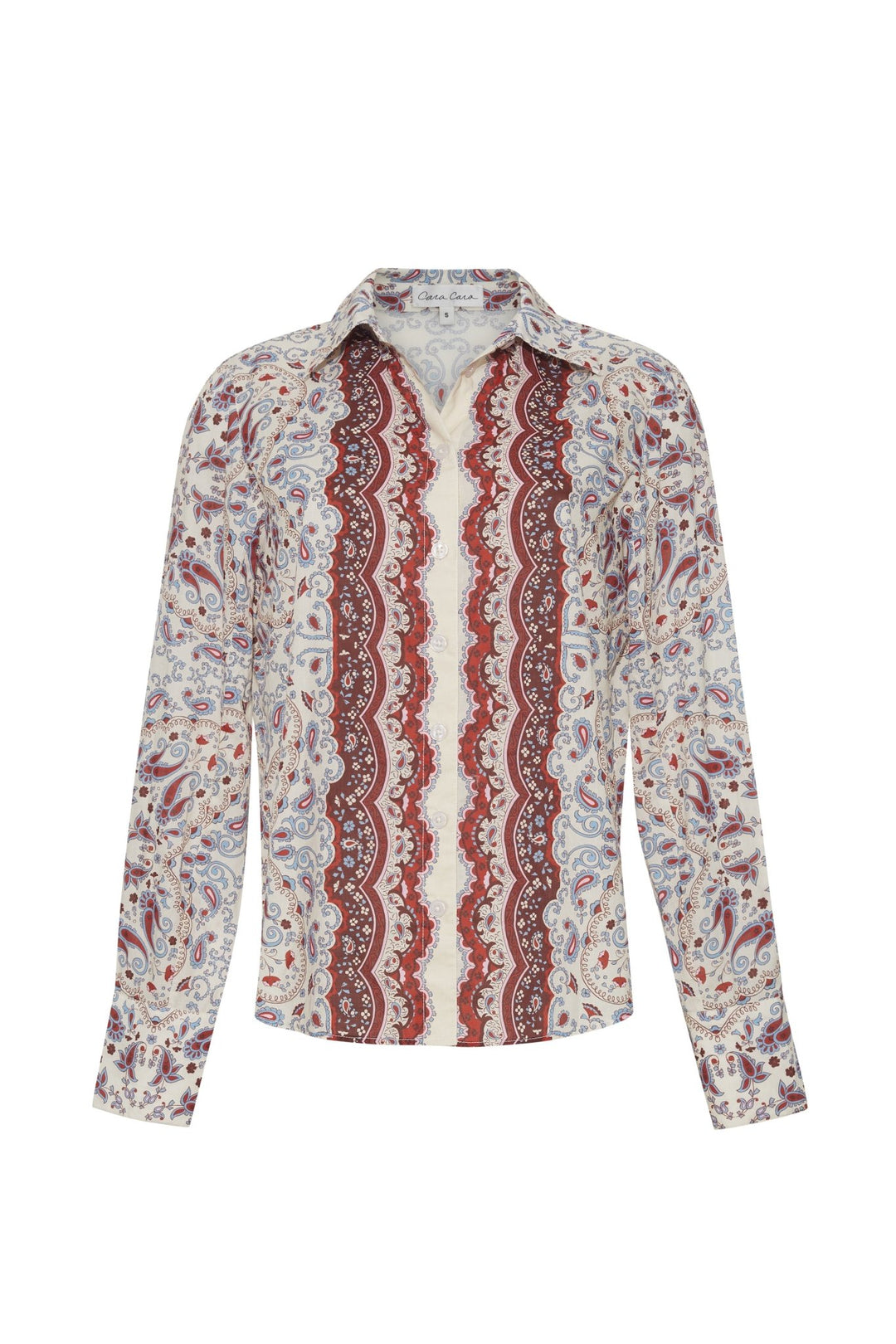 Cara Cara - Relaxed Shirt Paisley Scarf Ivory - Kalifornia Jean Bar