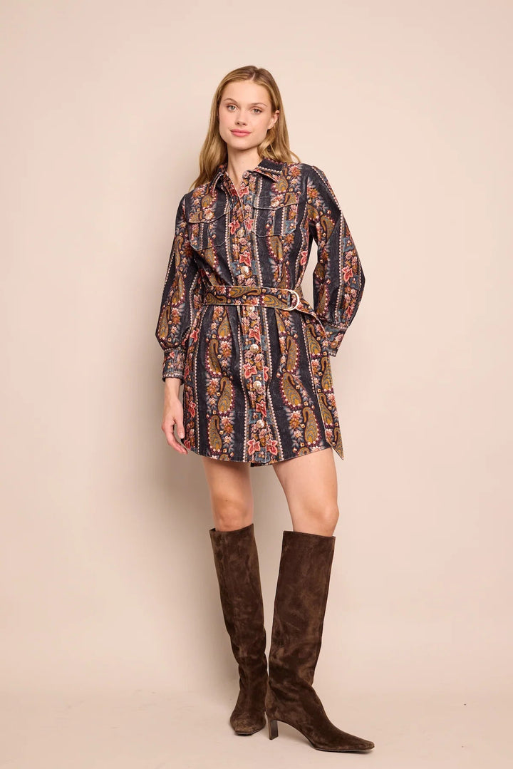 Cara Cara - Villena Dress Paisley Trail Black - Kalifornia Jean Bar