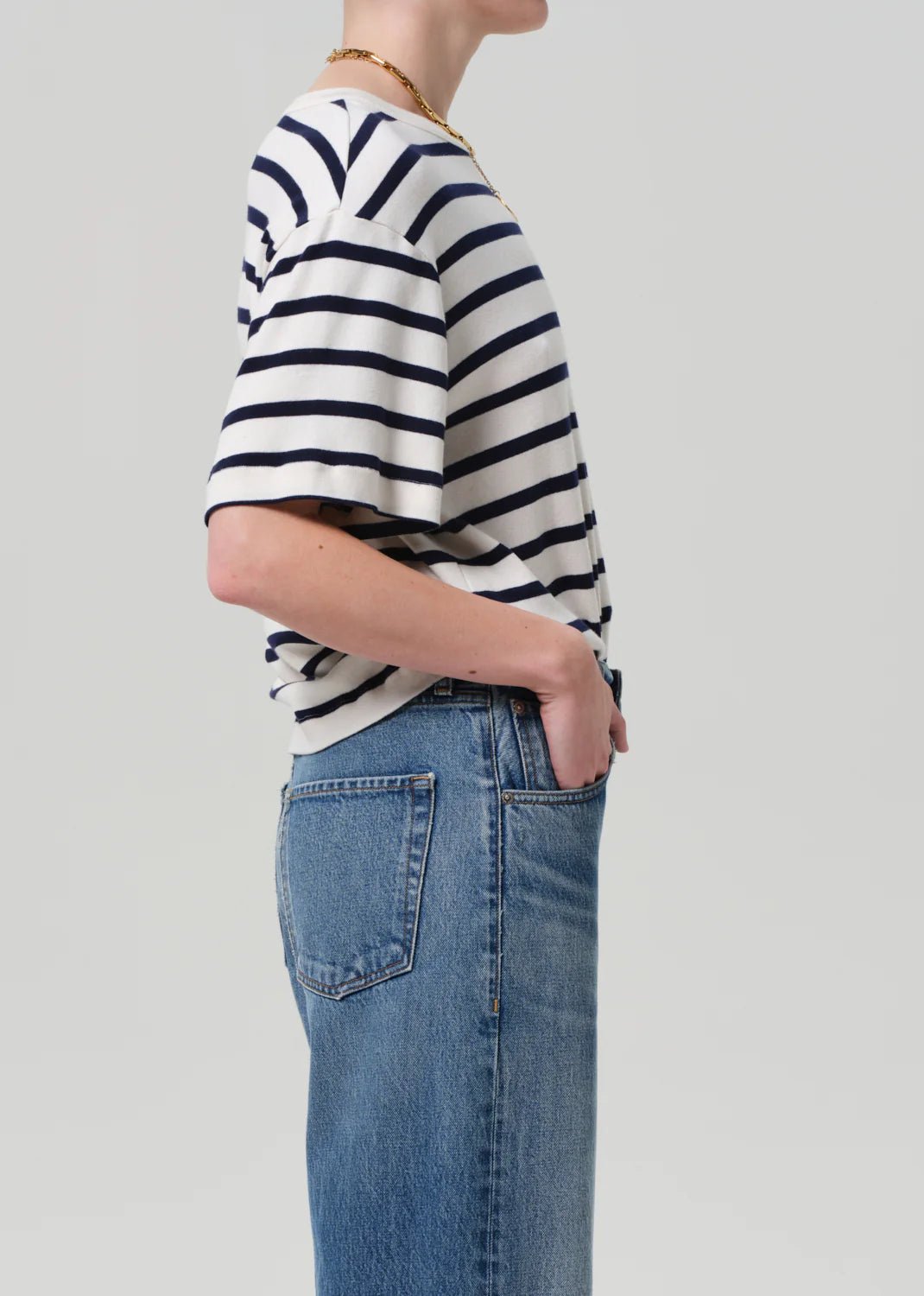 Citizens of Humanity - Azure Stripe Goldie Tee - Kalifornia Jean Bar