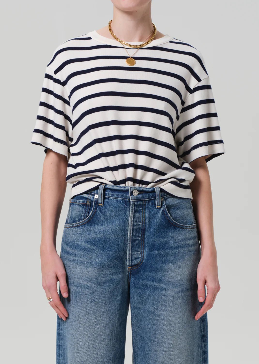 Citizens of Humanity - Azure Stripe Goldie Tee - Kalifornia Jean Bar