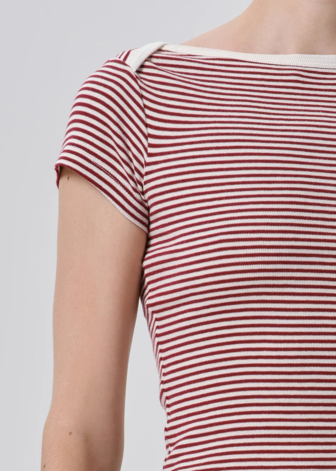 Citizens of Humanity - Baby Waffle Tee Burgundy Cream Stripe - Kalifornia Jean Bar