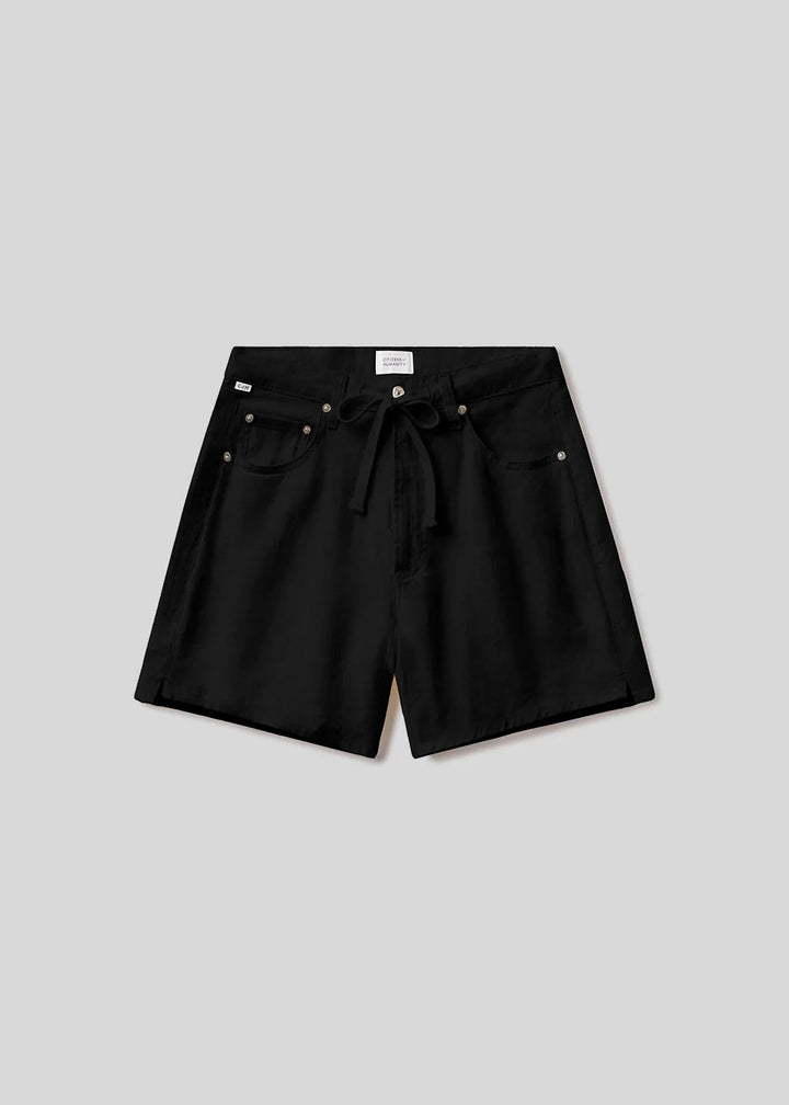 Citizens of Humanity - Black Brynn Drawstring Linen Short - Kalifornia Jean Bar