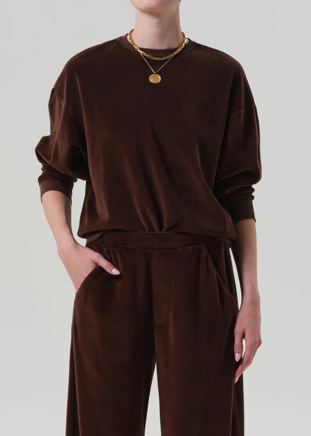 Citizens of Humanity - Cammello Vintage Velour Crewneck - Kalifornia Jean Bar
