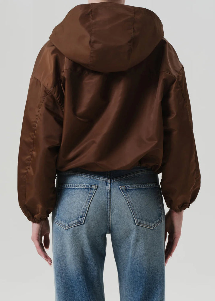 Citizens of Humanity - Cropped Nylon Windbreaker in Brown - Kalifornia Jean Bar