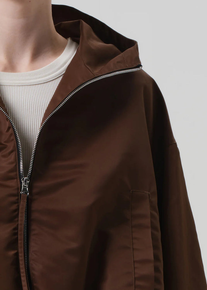 Citizens of Humanity - Cropped Nylon Windbreaker in Brown - Kalifornia Jean Bar