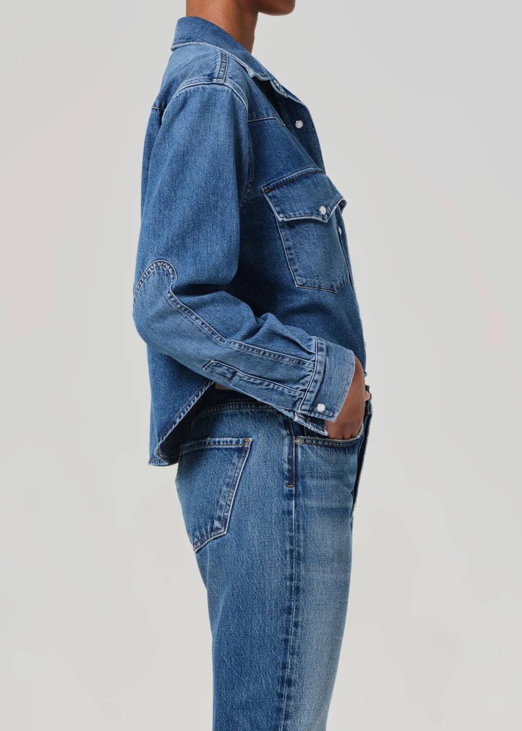 Citizens of Humanity - Cropped Western Shirt in Chaya - Kalifornia Jean Bar