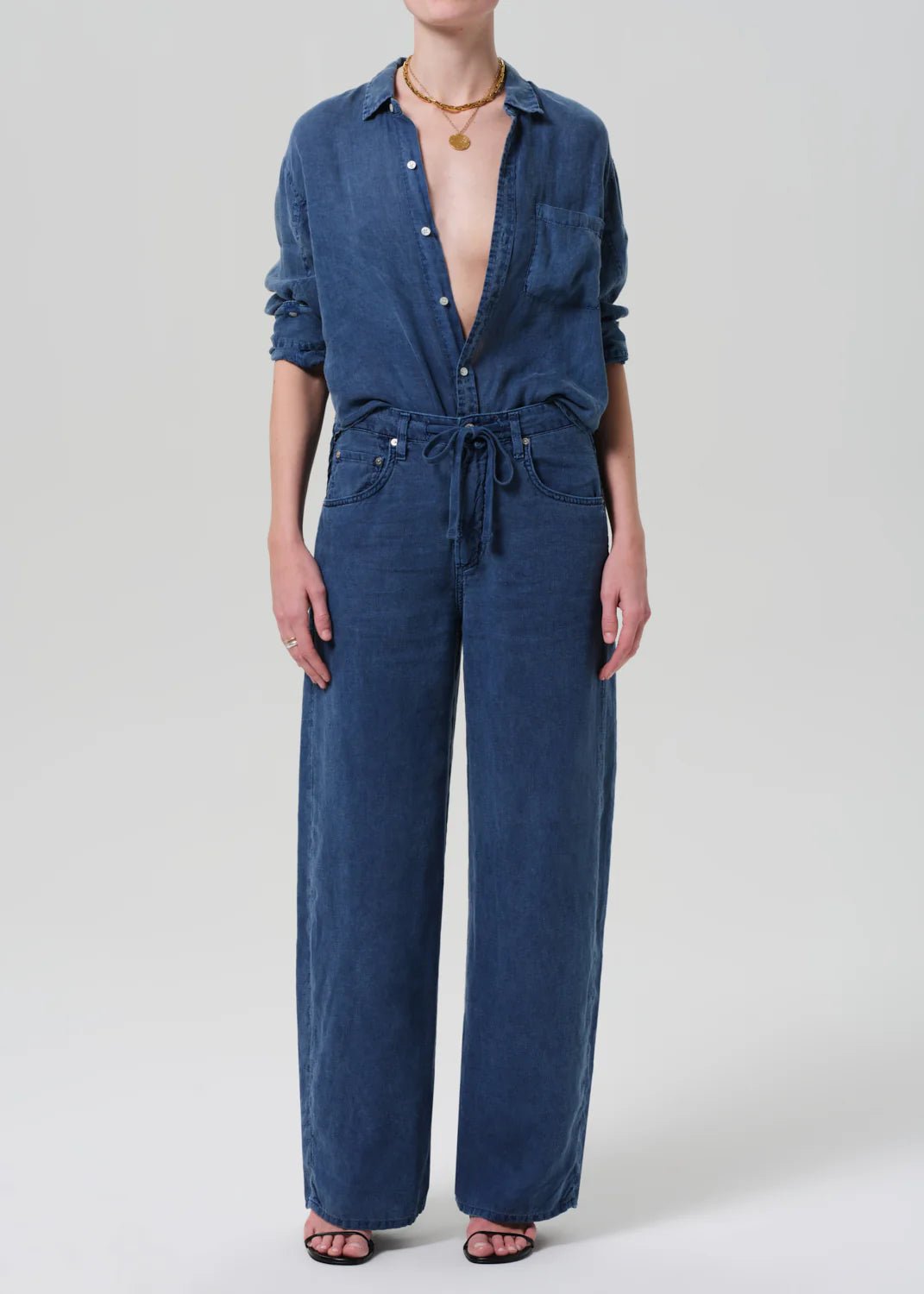 Citizens of Humanity - Dark India Stone Brynn Drawstring Linen Trouser - Kalifornia Jean Bar