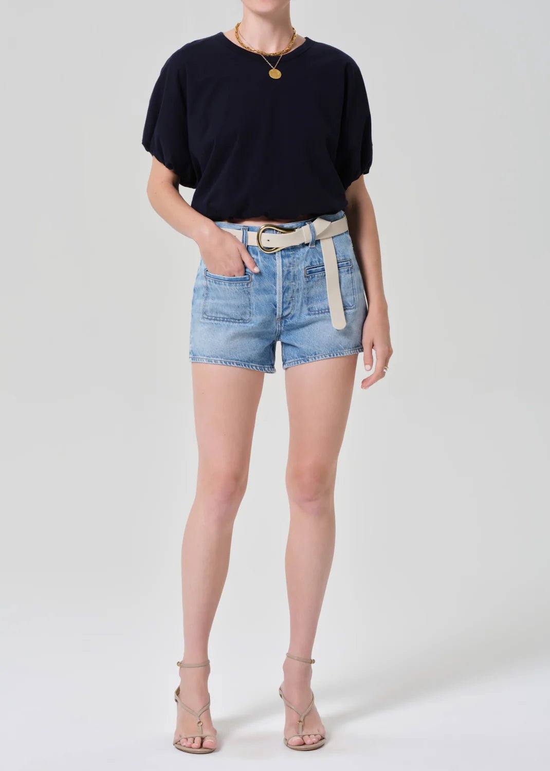 Citizens of Humanity - Gia Bubble Tee Navy - Kalifornia Jean Bar