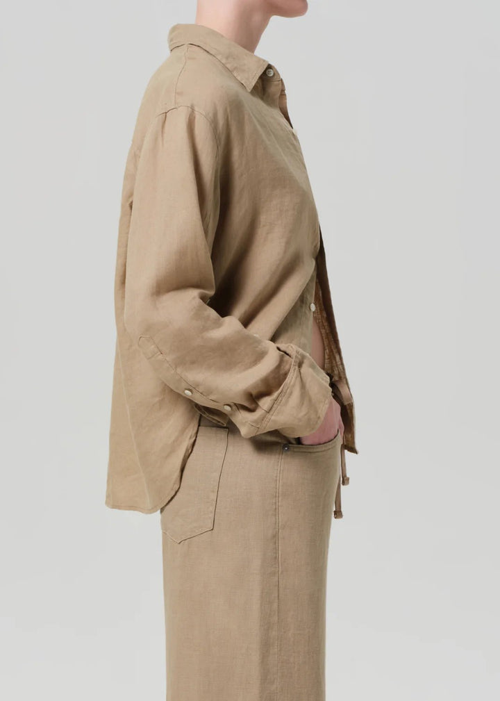 Citizens of Humanity - Gobi Kayla Shrunken Linen Shirt - Kalifornia Jean Bar