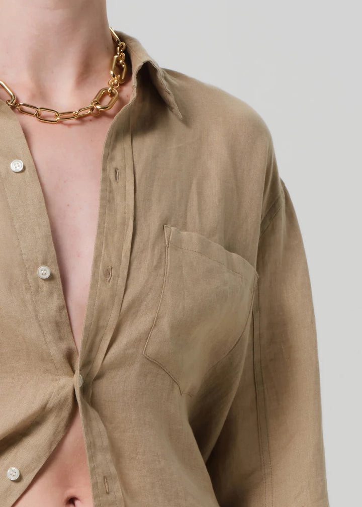 Citizens of Humanity - Gobi Kayla Shrunken Linen Shirt - Kalifornia Jean Bar