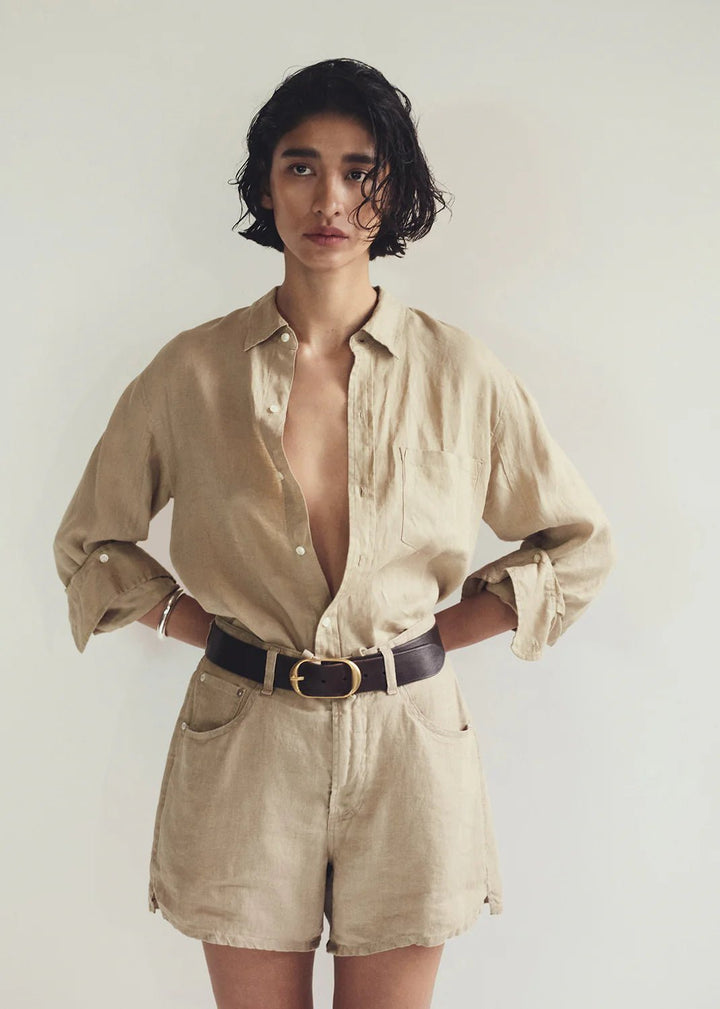 Citizens of Humanity - Gobi Kayla Shrunken Linen Shirt - Kalifornia Jean Bar