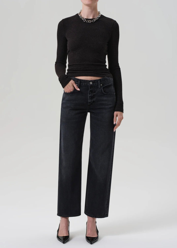 Citizens of Humanity - Heathered Brown Bina Crewneck - Kalifornia Jean Bar