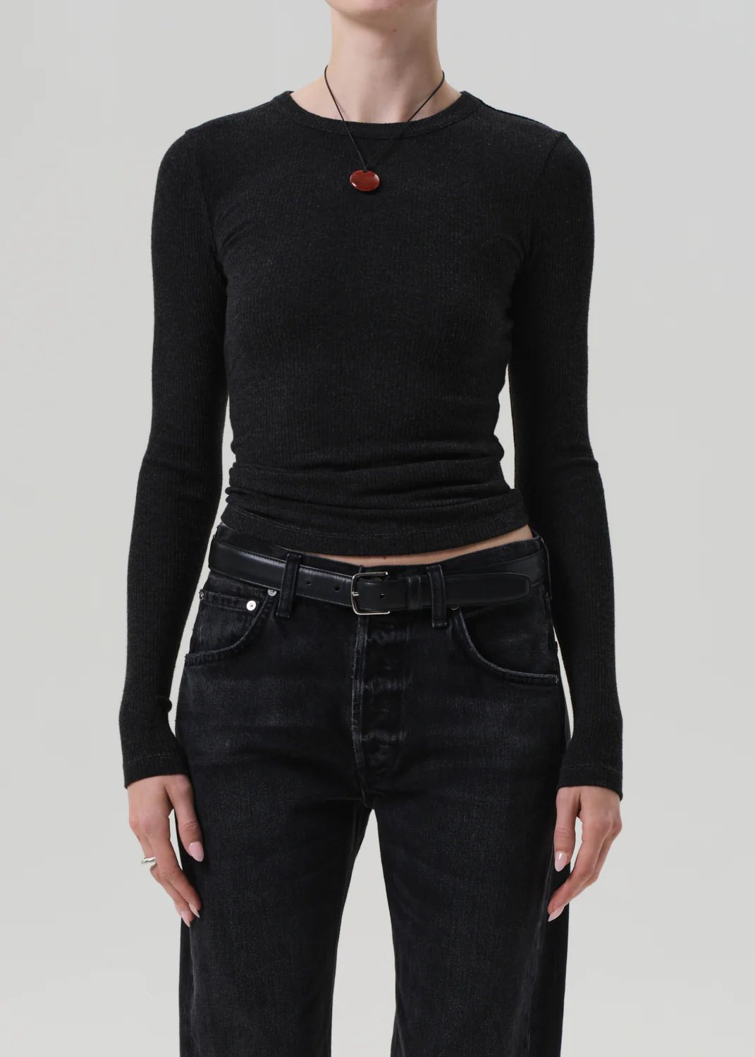 Citizens of Humanity - Heathered Charcoal Bina Crewneck - Kalifornia Jean Bar