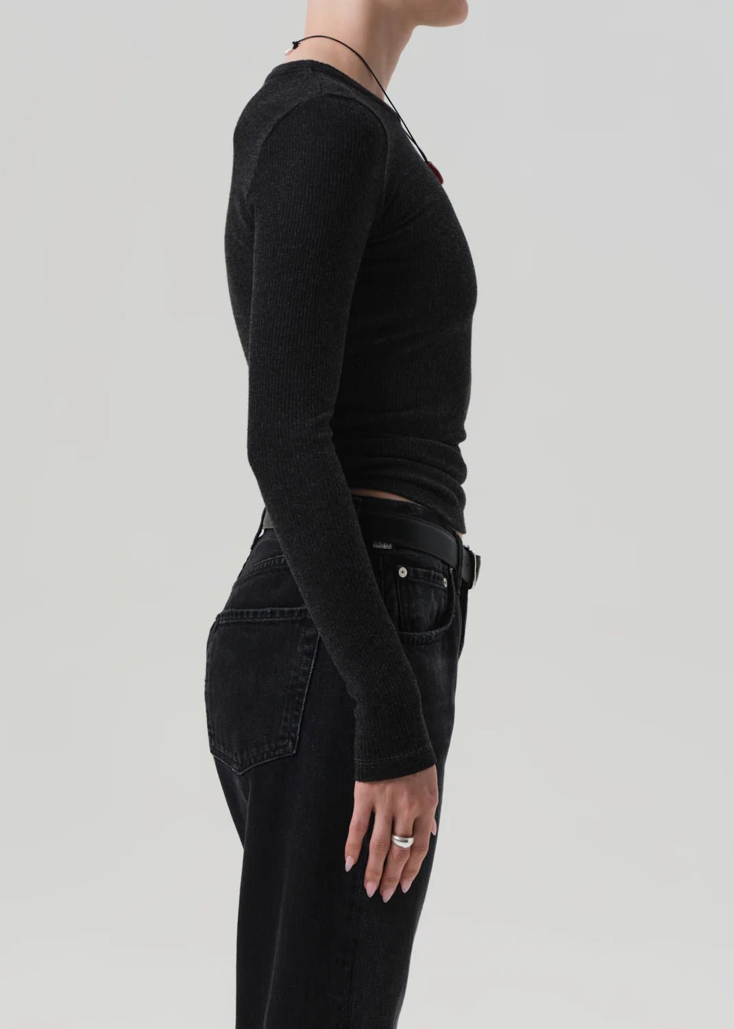 Citizens of Humanity - Heathered Charcoal Bina Crewneck - Kalifornia Jean Bar
