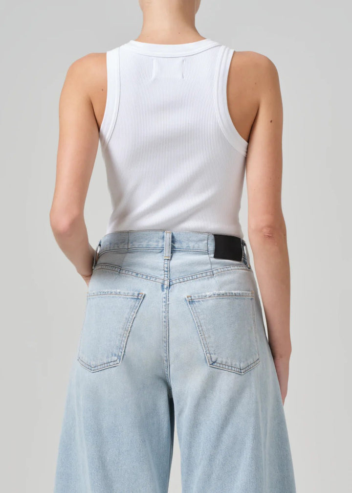 Citizens of Humanity - Isabel Rib Tank in White - Kalifornia Jean Bar