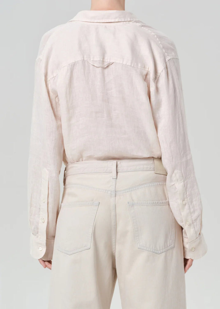 Citizens of Humanity - Kayla Linen Shirt in Pale Stone - Kalifornia Jean Bar
