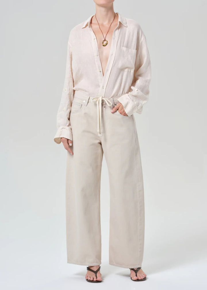 Citizens of Humanity - Kayla Linen Shirt in Pale Stone - Kalifornia Jean Bar