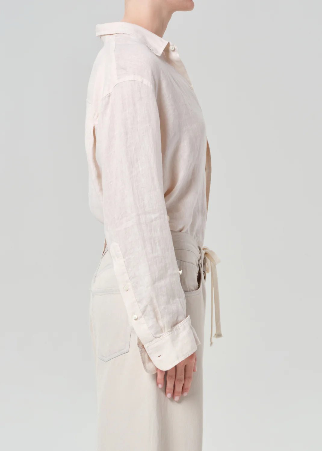 Citizens of Humanity - Kayla Linen Shirt in Pale Stone - Kalifornia Jean Bar