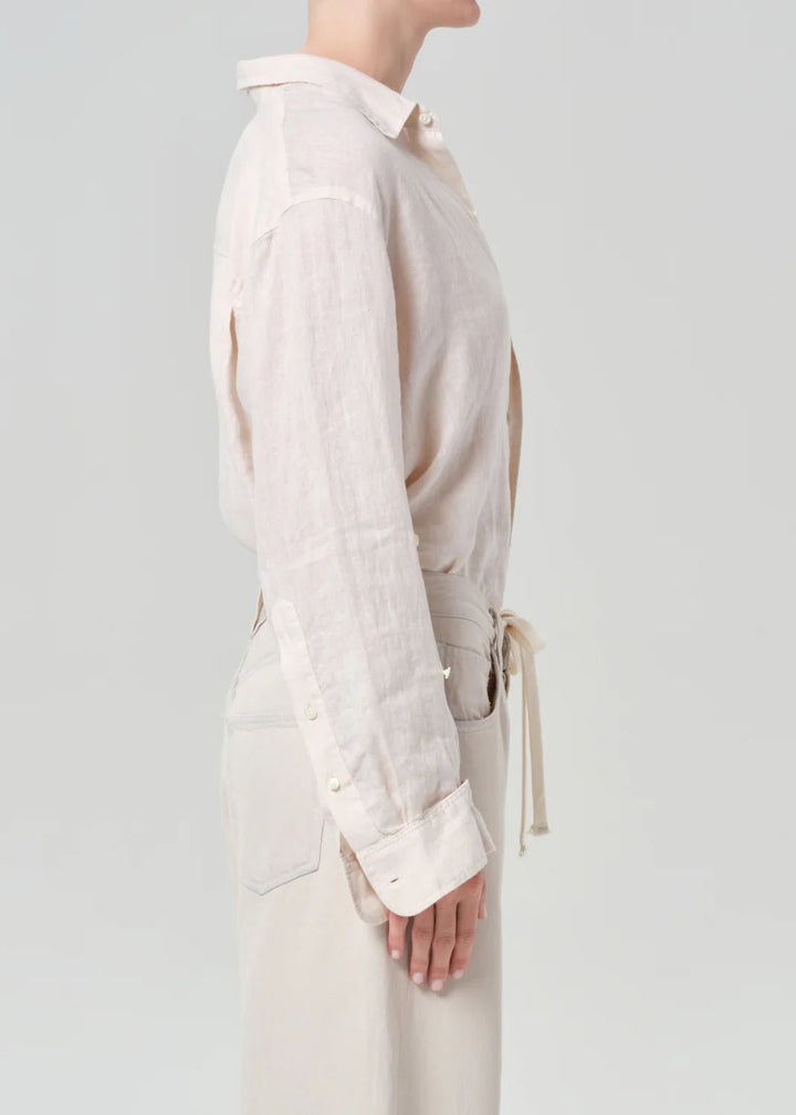 Citizens of Humanity - Kayla Linen Shirt in Pale Stone - Kalifornia Jean Bar