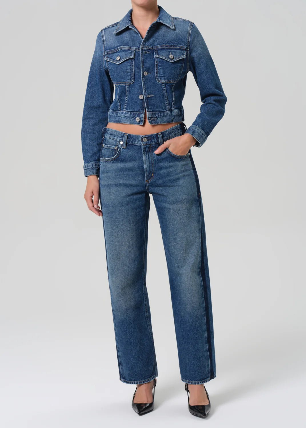 Citizens of Humanity - Liro Lindz Tuxedo Stripe Easy Straight Leg - Kalifornia Jean Bar