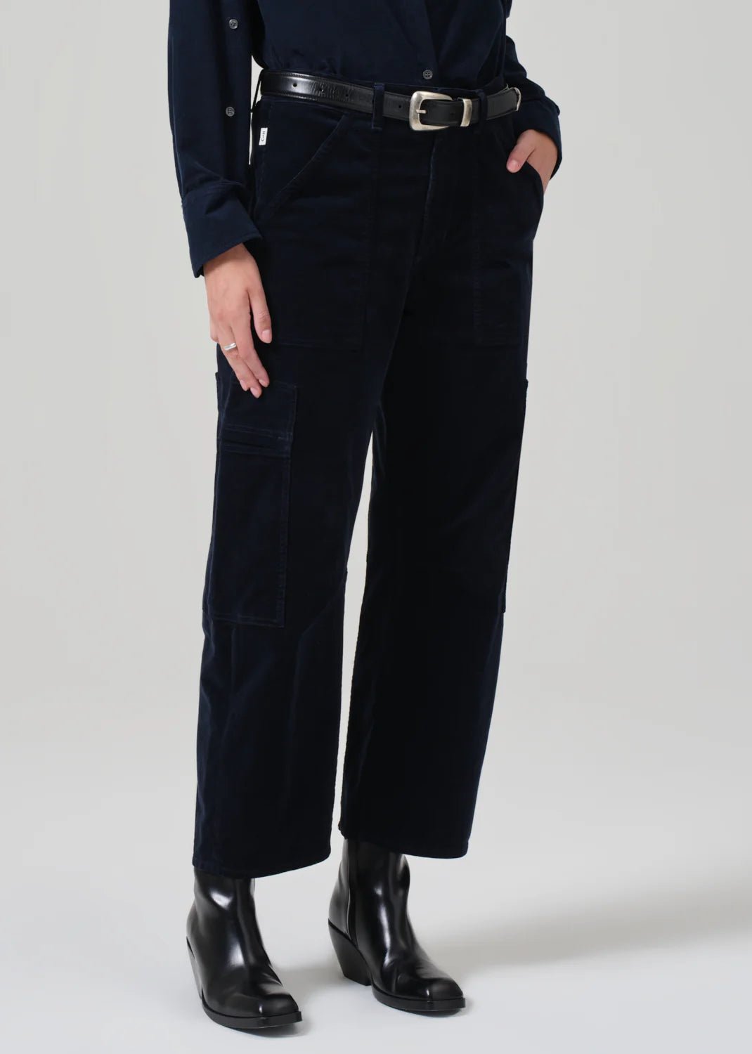 Citizens of Humanity - Marcelle in Navy Cargo Corduroy - Kalifornia Jean Bar