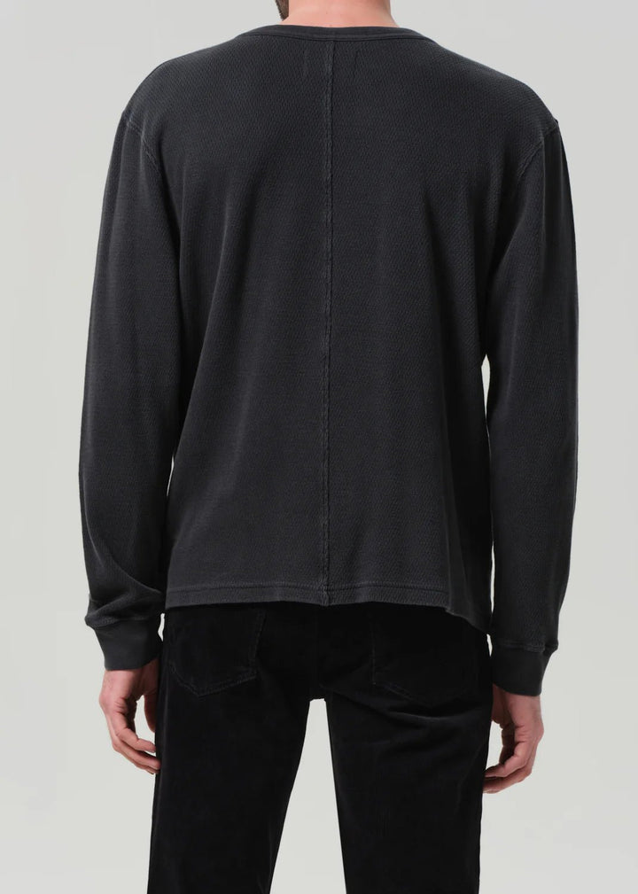 Citizens of Humanity - Mens Waffle Crewneck Charcoal Cedar - Kalifornia Jean Bar