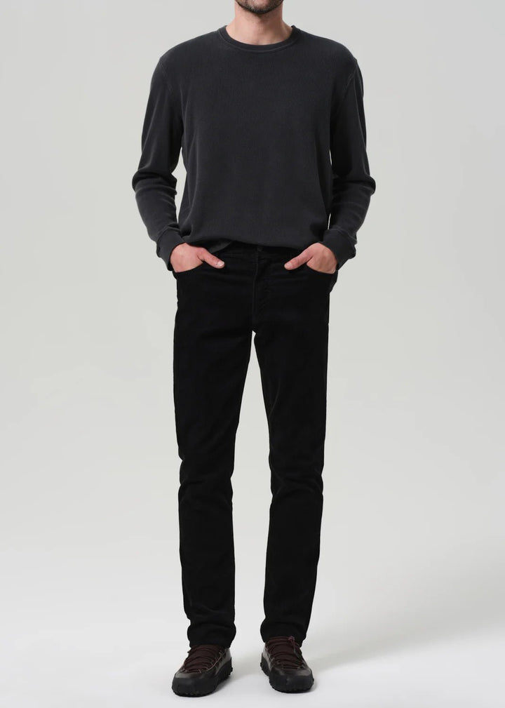 Citizens of Humanity - Mens Waffle Crewneck Charcoal Cedar - Kalifornia Jean Bar