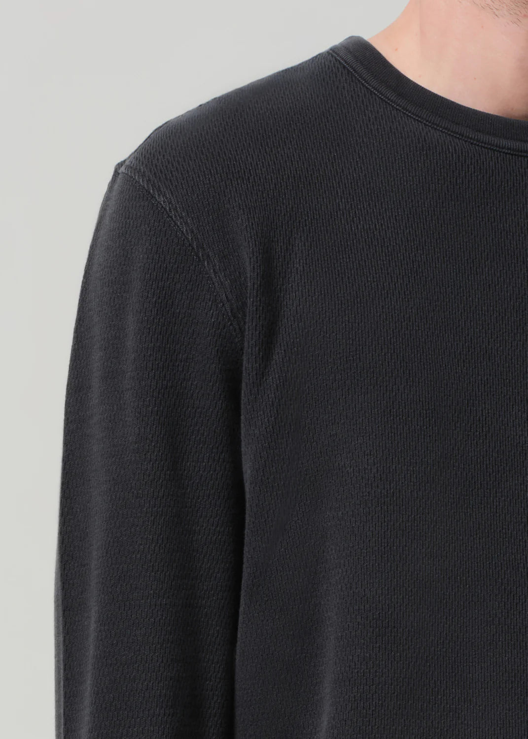 Citizens of Humanity - Mens Waffle Crewneck Charcoal Cedar - Kalifornia Jean Bar