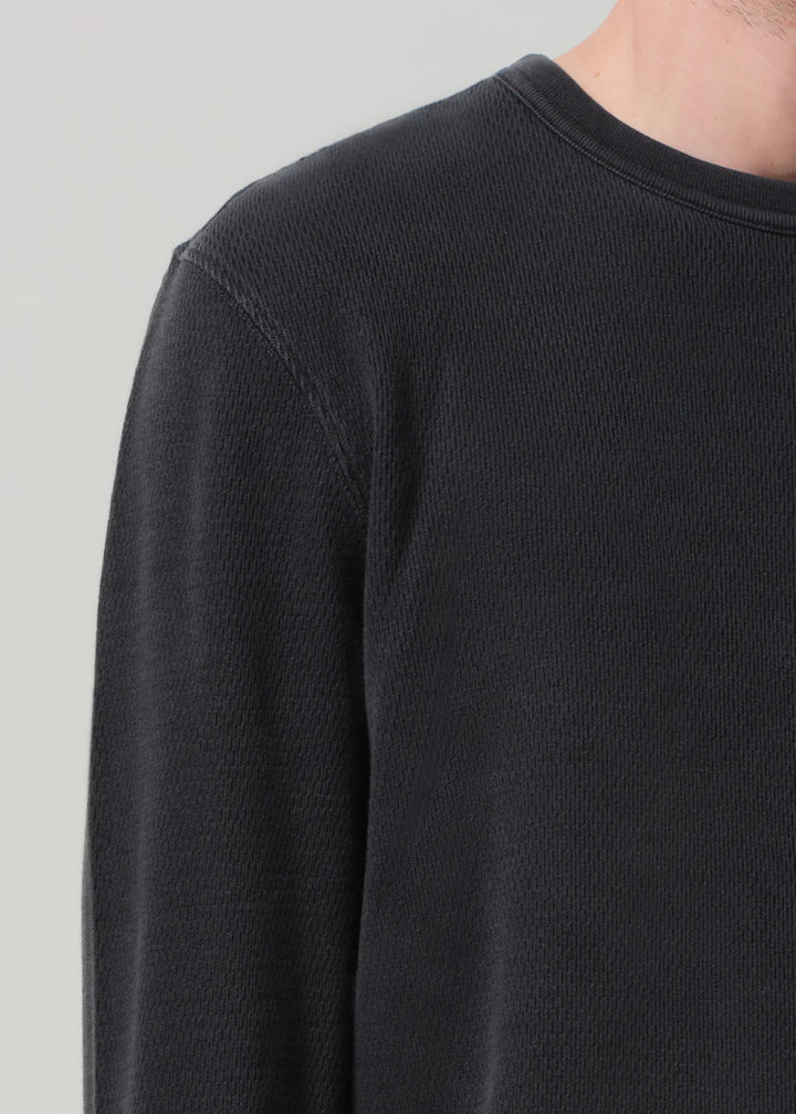 Citizens of Humanity - Mens Waffle Crewneck Charcoal Cedar - Kalifornia Jean Bar