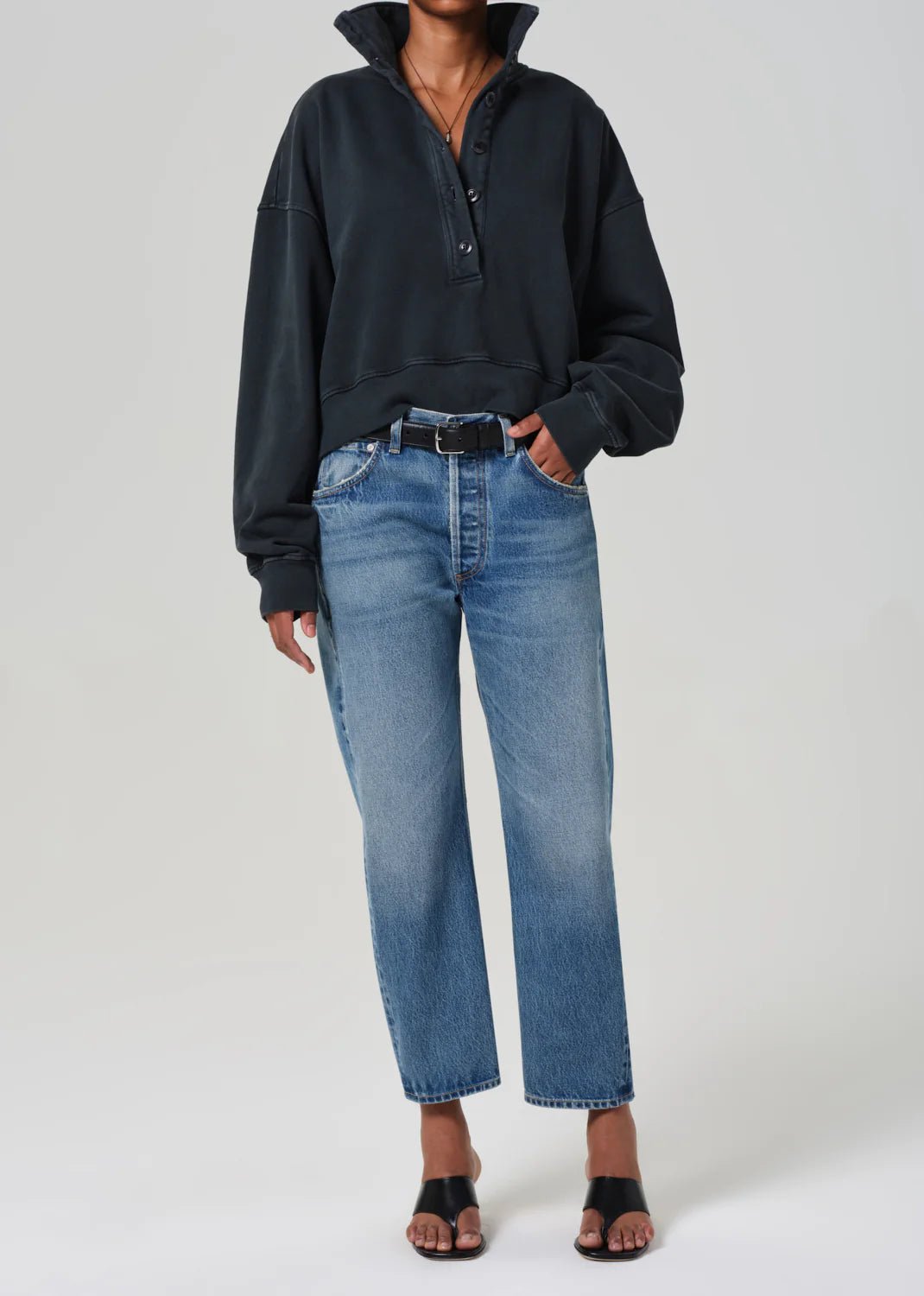 Citizens of Humanity - Mirelle Funnel Neck in Charcoal - Kalifornia Jean Bar