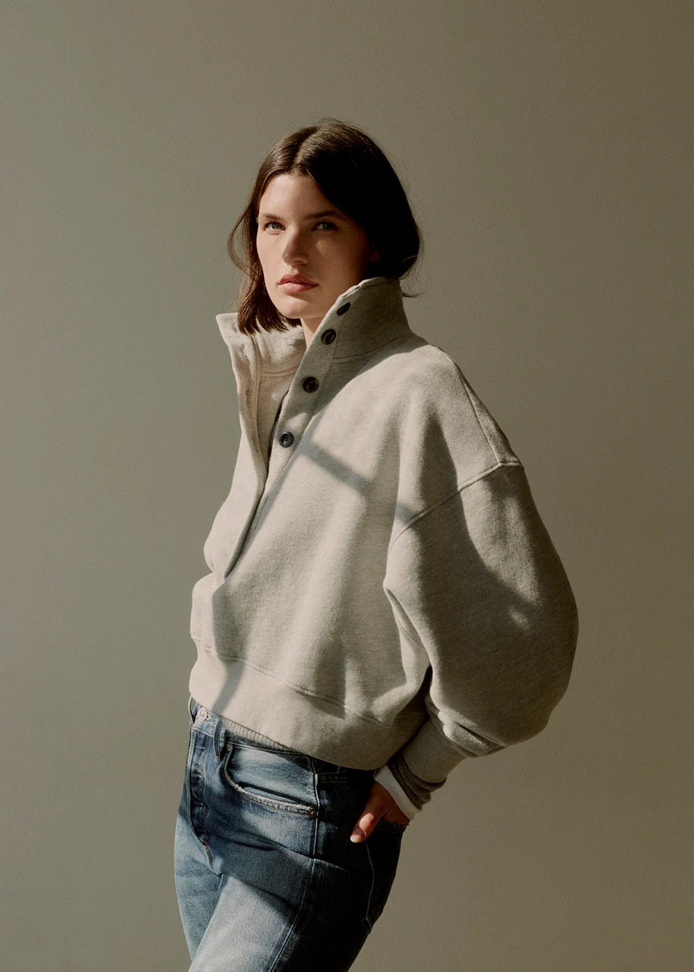 Citizens of Humanity - Mirelle Funnel Neck in Heather Grey - Kalifornia Jean Bar