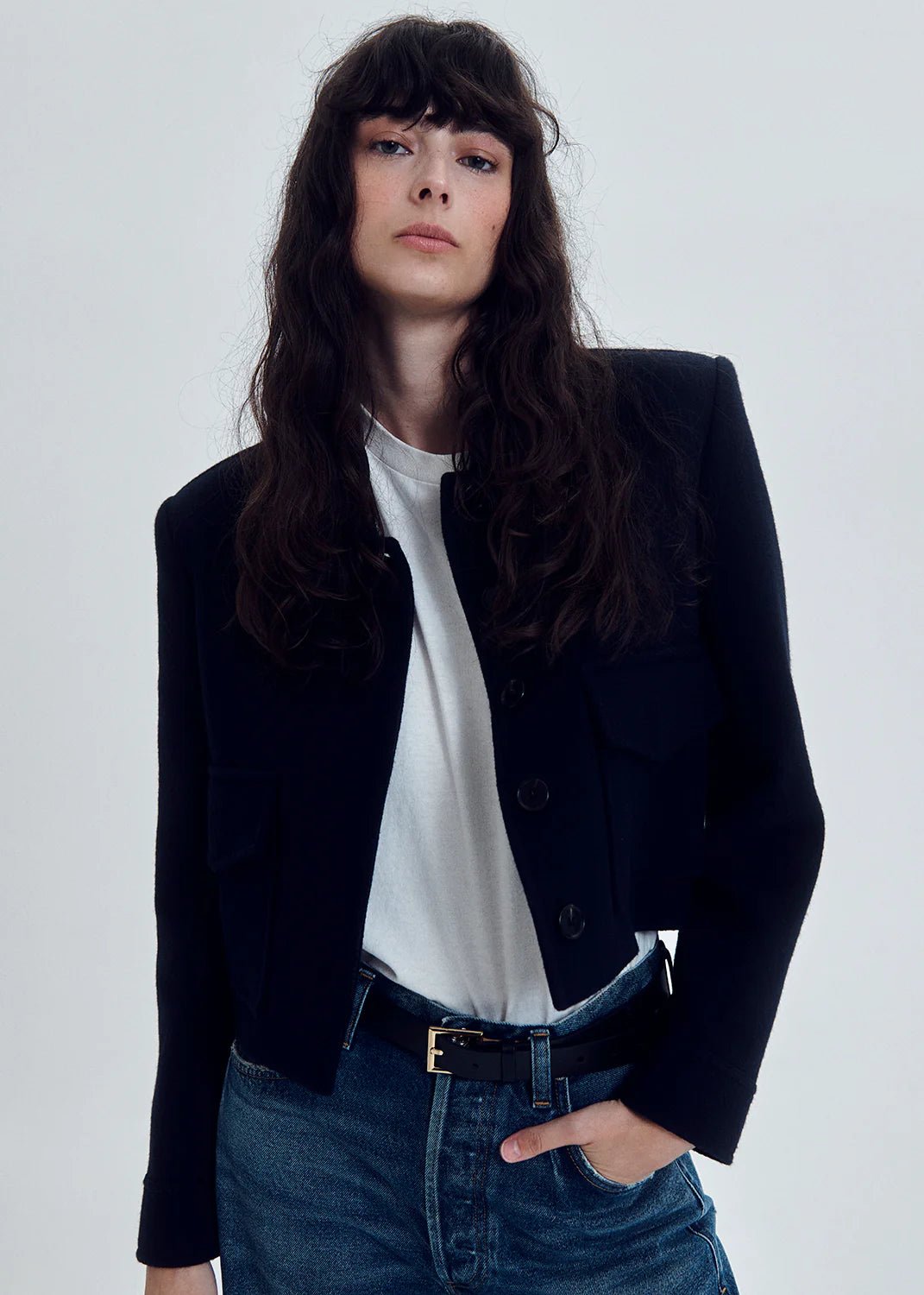 Citizens of Humanity - Navy Corina Cropped Boxy Jacket - Kalifornia Jean Bar Citizens of Humanity - Navy Corina Cropped Boxy Jacket