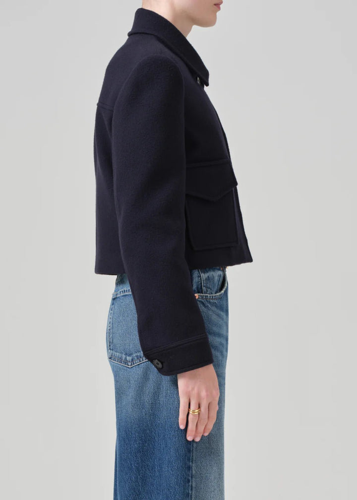 Citizens of Humanity - Navy Corina Cropped Boxy Jacket - Kalifornia Jean Bar Citizens of Humanity - Navy Corina Cropped Boxy Jacket