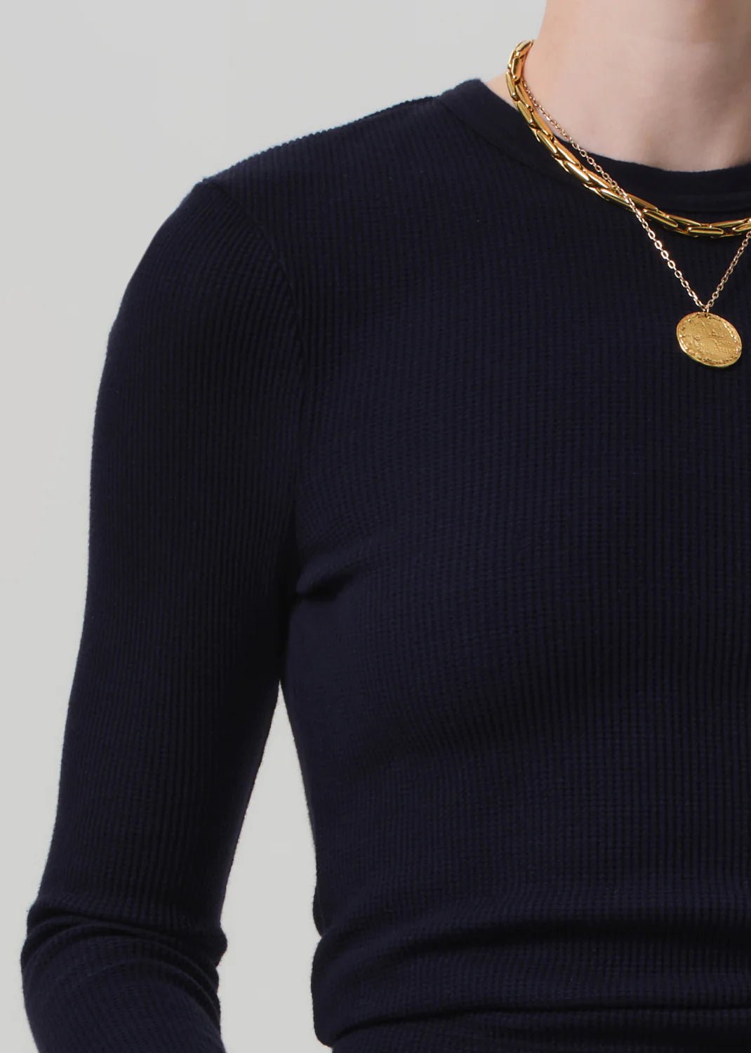 Citizens of Humanity - Navy Pilar Waffle Crewneck - Kalifornia Jean Bar